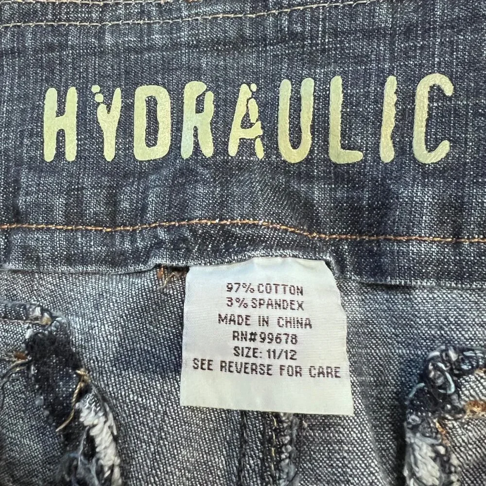 Hydraulic Long Low Mid Jean/Denim Shorts/Capris-Size 11-12 Jrs. Distressed-Comfy